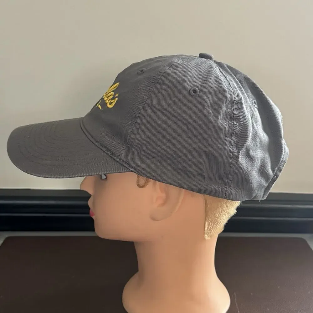 Cabela's Club Hat Cap Gray Yellow Embroidered Adjustable Strapback - READ